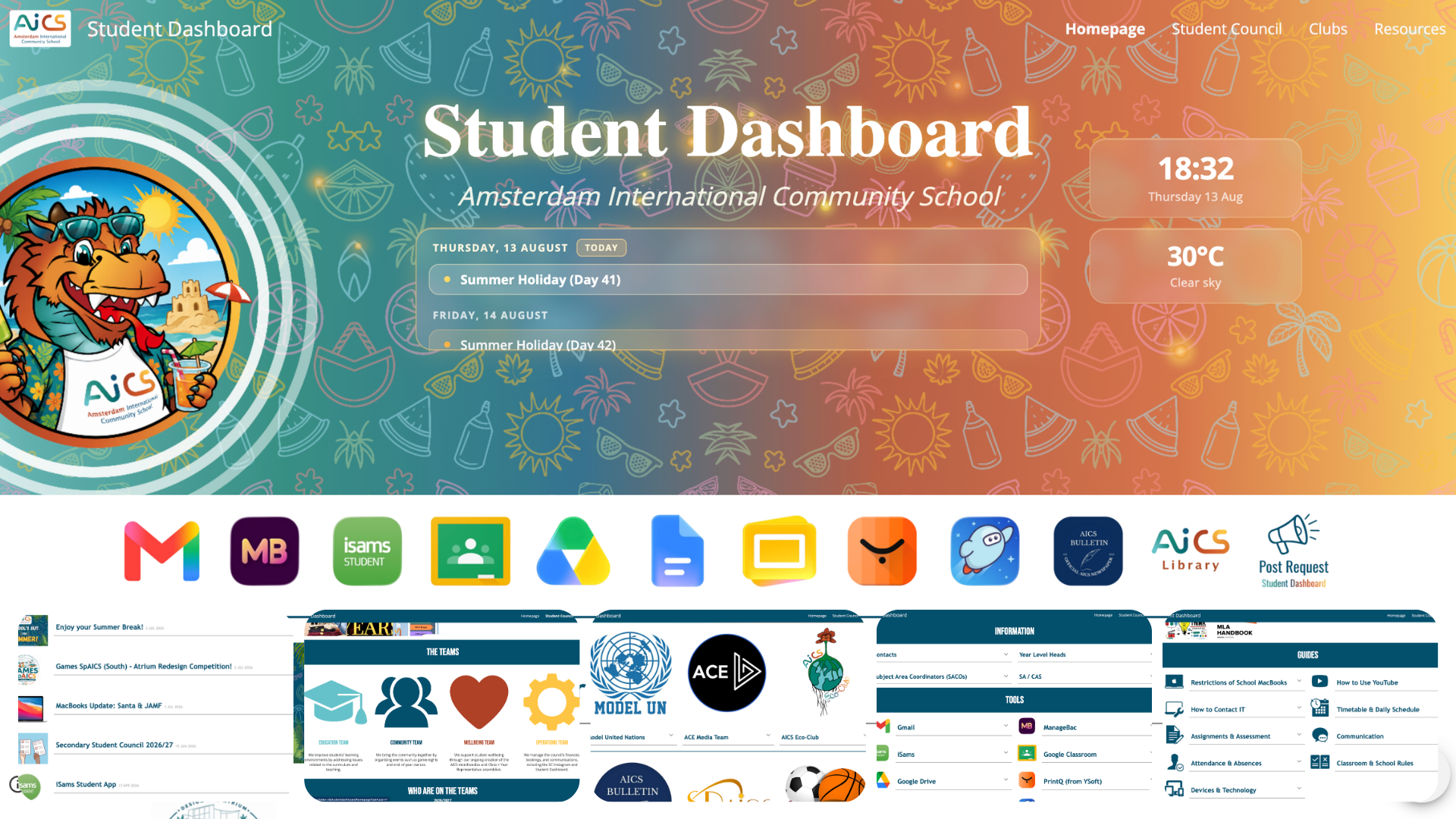 AICS Student Dashboard redesign